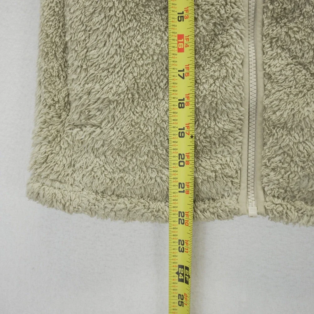 Patagonia Los Gatos Fleece Vest Tan Beige Full Zip High Pile Girls Large L 12